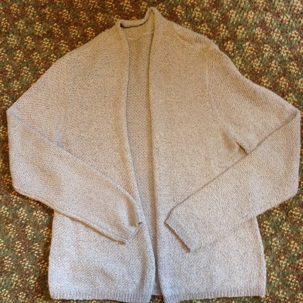 Eileen Fisher lavender silk open cardigan medium